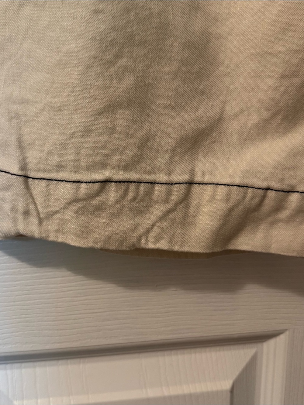 Maeve The Collette Cream Pants with Dark Contrast Stitching - Picture 2 of 9